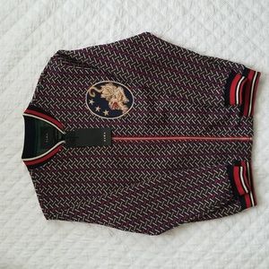 Zara Mens Dragon Bomber Jacket,  Multi Colored- Sz M